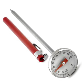Kchenthermometer Lebensmittelthermometer Mini-Thermometer, Edelstahl/Kunststoff, von ca. -10C bis 100C, mit Hygieneschutzhlle
