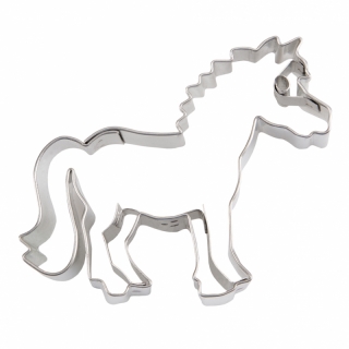 Ausstecher Pony mit Prägung Keksausstecher Plätzchenform, 6 cm, Edelstahl, rostfrei