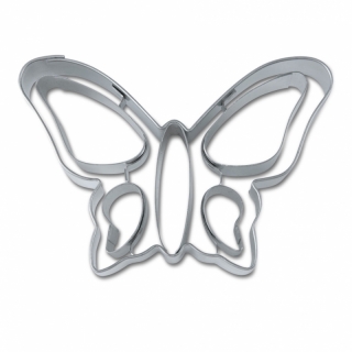 Ausstecher Schmetterling mit Prägung Keksausstecher Plätzchenform, ca. 8 cm, Edelstahl, rostfrei