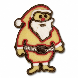 Ausstecher Weihnachtsmann mit Prägung Keksausstecher Plätzchenform, 8 cm, Edelstahl, rostfrei