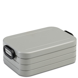 Mepal Lunchbox M/klein silberfarben, Brotdose Schnittenbox Schuldose Midi, Kunststoff Volumen ca. 900ml, silber