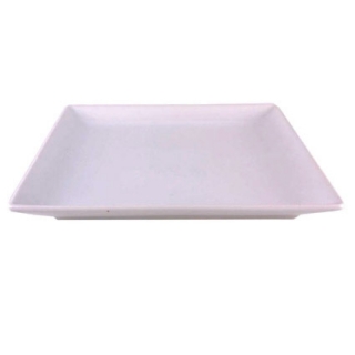 Servierplatte Aufschnittplatte Speiseteller Sushiplatte quadratisch, Porzellan, ca. 23 x 23 cm, weiß, 1 Stück