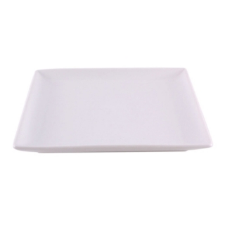 Servierplatte Aufschnittplatte Speiseteller Sushiplatte quadratisch, Porzellan, ca. 19 x 19 cm, weiß, 1 Stück