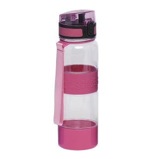 Trinkflasche mit Trageriemen, ca. 500 ml, pink