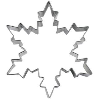 Ausstecher Eiskristall mittel, Schneeflocke Eisblume Keksausstecher Plätzchenform, Edelstahl rostfrei, ca. 6 cm