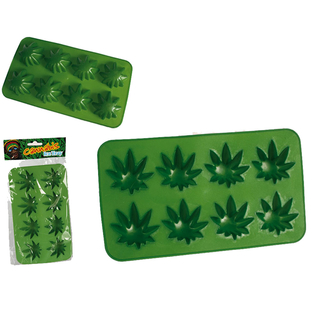 Eiswürfelzubereiter Cannabis 8er, ca. 23 cm x 13 cm, grün, Silikon