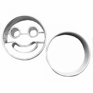 Ausstecher Ausstecherset Linzer Smiley lachend + Ring, 2 teilig, 4.8 cm, Edelstahl