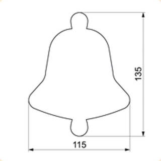 Ausstecher Lebkuchenform Glocke Keksausstecher Plätzchenform ca. 13.5 cm Edelstahl, rostfrei