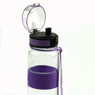 Trinkflasche mit Trageriemen, ca. 500 ml, lila