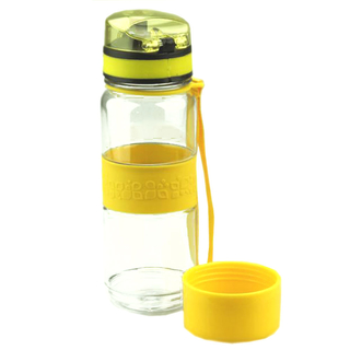 Trinkflasche mit Trageriemen, ca. 500 ml, gelb