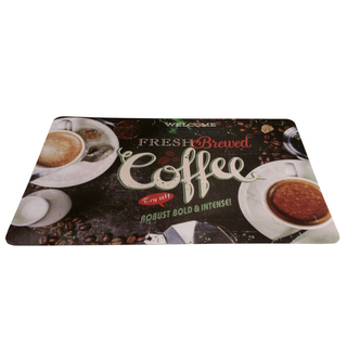 Platzset Platzdeckchen Platzmattte Motiv: Fresh Brewed Coffee, Kunststoff, Coffee Espresso Retro, ca. 43.5 x 28.5 cm, 1 Stück
