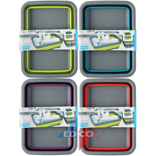 Faltbare Spülschüssel Waschschüssel, rechteckig, Silikon, grün