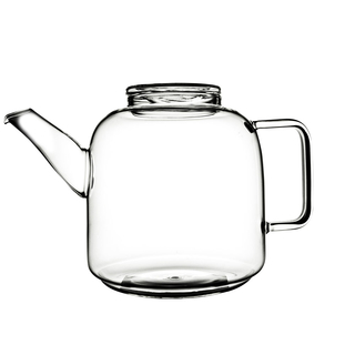 Teekanne Glasteekanne Glaskanne, Borosilikatglas, ca. 3 l, ca. 26 x 18 cm, spülmaschinengeeignet, mikrowellengeeignet