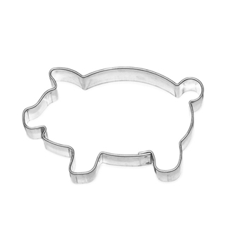 Ausstecher Schwein Schweinchen Glücksschwein  Keksausstecher Plätzchenform, Edelstahl, ca. 7 cm, spülmaschinenfest