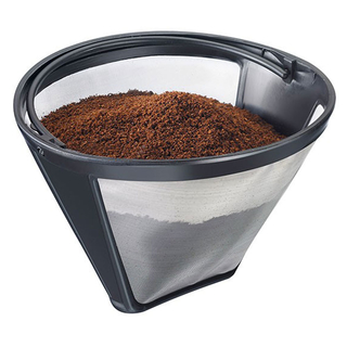 Kaffeedauerfilter Kaffeefilter Permanentfilter, Edelstahl/Kunststoff, Ø ca. 12 cm x H 9 cm, schwarz/grau