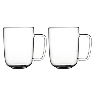 Teegläser Kaffeegläser Heißgetränkegläser Henkelgläser, 2er Set, hochwertiges hitzebeständiges Borosilikatglas, je Glas ca. 400 ml, 1 Set