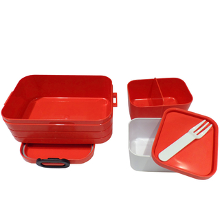 Mepal Bentobox M/klein, mit Einsatz, nordic denim Lunchbox  Brotdose  Innendosen und Gabel, Kunststoff BPA-Frei, ca. 900 ml,