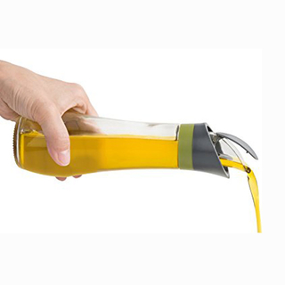Öl/Essigflasche Dressingflasche Öl/EssigSpender, Glas Kunststoff, transparent-grün/ grau, 1 Stück