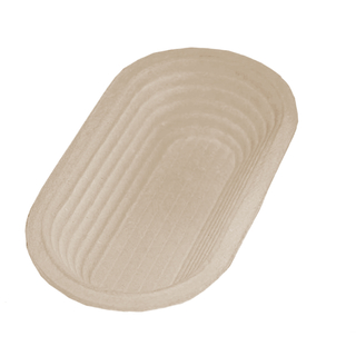 Brotgärform Gärkorb Brotgärkorb Gärkörbchen Holzschliffform lang oval mit Rillenmuster, für Brote bis 750g, ca. 32.5 cm, 1 Stück
