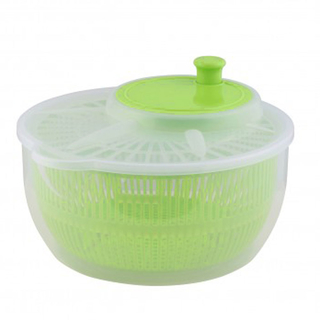 Salatschleuder Salattrockner Kurbelschüssel, hochwertiger Kunststoff, ca. Ø 24 x 15 cm, Volumen ca. 3 l, grün transparent