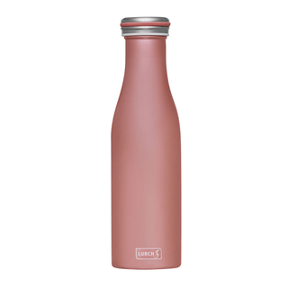 Lurch Isoliertrinkflasche 0,5 roségold Thermoflasche Trinkflasche, doppelwandig Edelstahl,  ca. Ø 7.5 x 29.5 cm, Schraubverschluss 100 % auslaufsicher, BPA-frei, Volumen ca. 490 ml