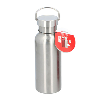 Isolierflasche Thermoflasche Trinkflasche, doppelwandiger Edelstahl, ca. Ø 5.7 x 21 cm, Volumen ca. 0.5 l, grau