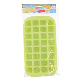Eiswürfelform Eiswürfelbereiter Eiswürfelbehälter mit Tablett, für 32 Eiswürfel, lebensmittelechter Kautschuk/Kunststoff, grün, ca. 33 x 18 x 3.5 cm