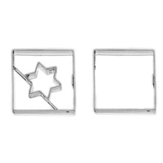 Ausstecher Ausstecherset Linzer Quadrat mit Stern klein + Quadrat , 2 teilig, ca. 3.6 cm, Edelstahl rostfrei