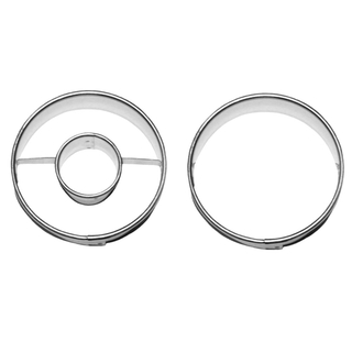 Ausstecher Ausstecherset Linzer Ring glatt mit Ring klein + Ring &ndash; Ochsenauge, 2 teilig, 5.5 cm, Edelstahl rostfrei