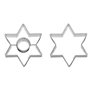 Ausstecher Ausstecherset Linzer Stern mit Ring klein + Stern &ndash; groß, 2 teilig, 5.5 cm, Edelstahl rostfrei
