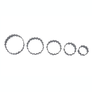 Ausstecher Terrassenausstecher Ring gewellt, 5-teilig Keksausstecher Plätzchenform, von ca. 2.5 &ndash; 5.3 cm, Edelstahl rostfrei