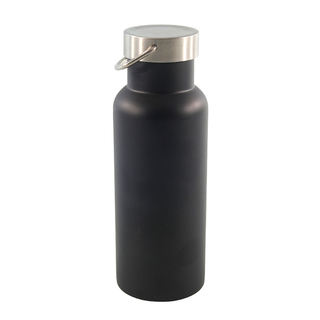 Isolierflasche Thermoflasche Trinkflasche, doppelwandiger Edelstahl, ca. Ø 5.7 x 21 cm, Volumen ca. 0.5 l, schwarz