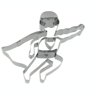 Ausstecher Superheld mit Prägung Keksausstecher Plätzchenform, ca. 9.5 cm, Edelstahl rostfrei