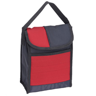 Kühltasche mit Klappdeckel und Fronttasche,  Isoliertasche, Polyester/Isoliermaterial, ca. 18.5 x 8.5 x 24.5 cm, Volumen ca. 5 l, rot