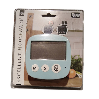 Küchentimer Eieruhr Kurzzeitwecker mit Uhr, elektrisch, Kunststoff, ca. 8 x 8 x 2 cm, eckig, mint