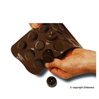 Pralinenform Schokoladenform Eiswürfelform Motiv: Dino, 100 % lebensmittelechtes Silikon, ca. ca. Größe mulde cm, braun, für ?Pralinen