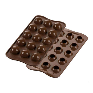 Pralinenform 3 D Schokoladenform Eiswrfelform Motiv: Kugeln, 100 % lebensmittelechtes Silikon, ca. Gre mulde cm, braun, fr ?Pralinen