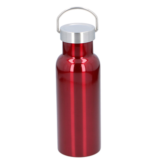 Isolierflasche Thermoflasche Trinkflasche, doppelwandiger Edelstahl, ca. Ø 5.7 x 21 cm, Volumen ca. 0.5 l, rot