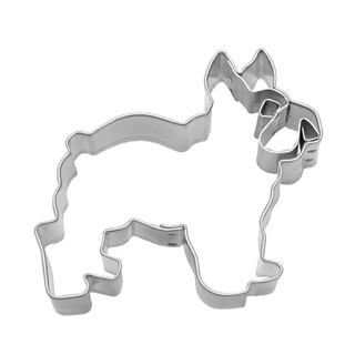 Ausstecher Hund Bulldogge mit Prägung Keksausstecher Plätzchenform, Edelstahl &ndash; rostfrei,  ca. 6 cm