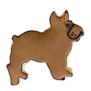 Ausstecher Hund Bulldogge mit Prägung Keksausstecher Plätzchenform, Edelstahl &ndash; rostfrei,  ca. 6 cm