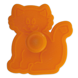 Ausstecher Präge-Ausstechform Katze, mit Auswerfer, 6,5 cm Orange  Kunststoff