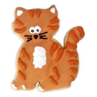 Ausstecher Präge-Ausstechform Katze, mit Auswerfer, 6,5 cm Orange  Kunststoff