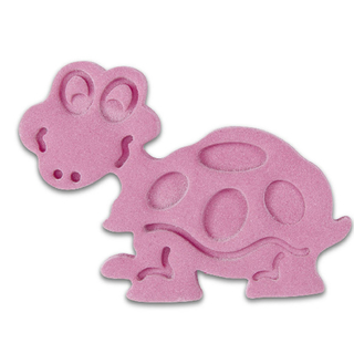 Ausstecher Präge-Ausstechform Schildkröte, mit Auswerfer, L ca. 6 x B 5 x H 1,8 cm, Kunststoff, pink