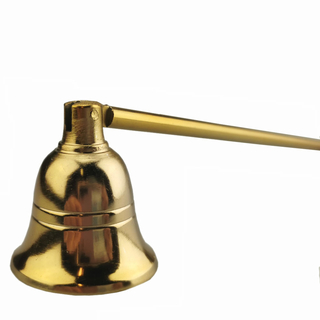 Kerzenlöscher mit beweglicher Glocke, ca. 29 cm, Motiv Tanne, goldfarbig