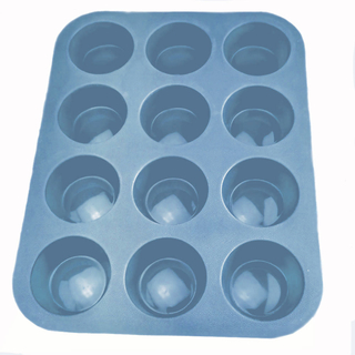 12er Muffinbackform Cupcakeform Muffinform, lebensmittelechtes Silikon, ca. 33 x 25 x 3 cm, taubenblau