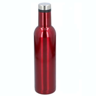 Trinkflasche Thermoflasche Isolierflasche, doppelwandiger Edelstahl/Kunststoff, ca. Ø 7 x 31.5 cm, Volumen ca. 0.75l, rot