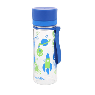 Trinkflasche AVEO 0.35l, Raumfahrt Outdoorflasche Wasserflasche mit Drehschnellverschluss auslaufsicher Kunststoff BPA-frei mit Decor  ca. 0,35 l