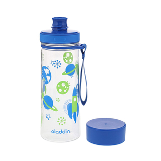 Trinkflasche AVEO 0.35l, Raumfahrt Outdoorflasche Wasserflasche mit Drehschnellverschluss auslaufsicher Kunststoff BPA-frei mit Decor  ca. 0,35 l