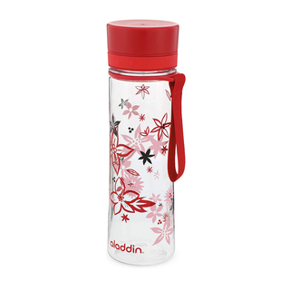 Trinkflasche AVEO 0.6 l, Outdoorflasche Wasserflasche mit Drehschnellverschluss auslaufsicher mit Grafik, BPA-freier Kunststoff, ca. Ø 7.3 x 24 cm, Volumen ca. 0.6 l, rot rosa mit Decor