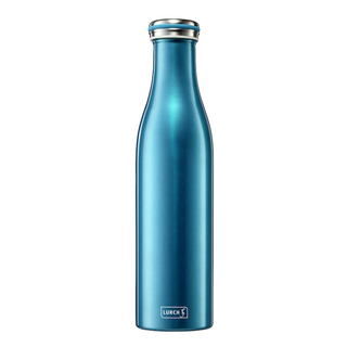 Lurch Isoliertrinkflasche 0,75 wasserblau Thermoflasche Trinkflasche, doppelwandig Edelstahl,  ca. Ø 7.5 x 29.5 cm, Schraubverschluss 100 % auslaufsicher, BPA-frei,
